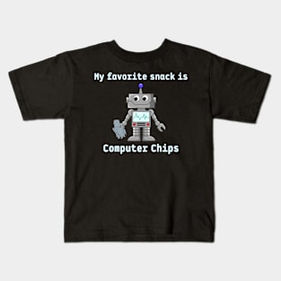 Only Robot Who Likes Computer Chips Kids T-Shirt